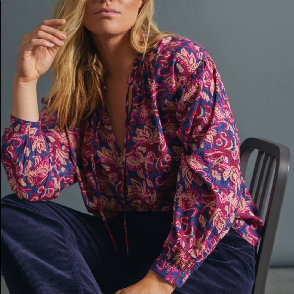 Pink and blue Pilcro Anthropologie top, worn once!!